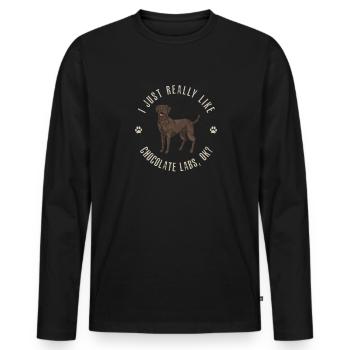 Chocolate Labrador Retriever Hund - Männer Premium Bio Langarmshirt - Schwarz - Vorne - Nico (187cm)