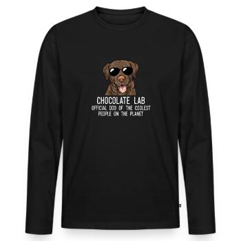 Chocolate Labrador Retriever Hund - Männer Premium Bio Langarmshirt - Schwarz - Vorne - Nico (187cm)