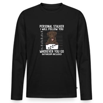 Chocolate Labrador Retriever Hund - Männer Premium Bio Langarmshirt - Schwarz - Vorne - Nico (187cm)