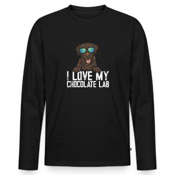 Chocolate Labrador Retriever Hund - Männer Premium Bio Langarmshirt - Schwarz - Vorne - Nico (187cm)