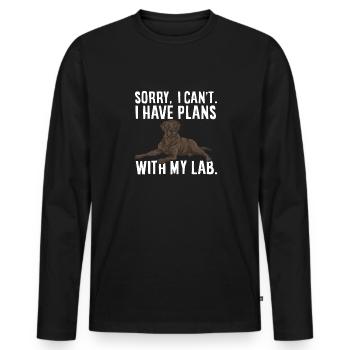 Chocolate Labrador Retriever Hund - Männer Premium Bio Langarmshirt - Schwarz - Vorne - Nico (187cm)