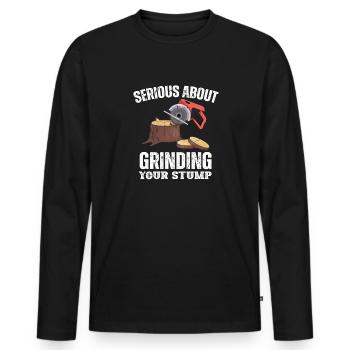 Bûcheron tronçonneuse arboriste - T-shirt manches longues Premium bio Homme - noir - Devant - Nico (187cm)