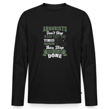 Bûcheron tronçonneuse arboriste - T-shirt manches longues Premium bio Homme - noir - Devant - Nico (187cm)