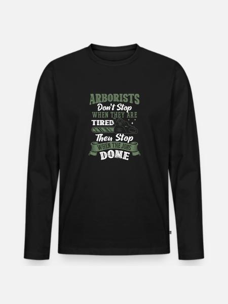 Bûcheron tronçonneuse arboriste - T-shirt manches longues Premium bio Homme - noir