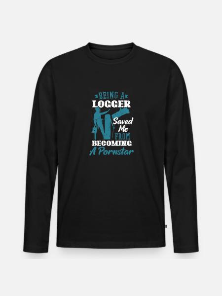 Bûcheron tronçonneuse arboriste - T-shirt manches longues Premium bio Homme - noir