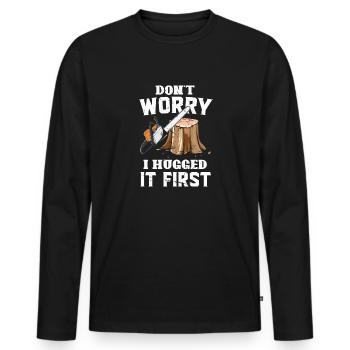 Bûcheron tronçonneuse arboriste - T-shirt manches longues Premium bio Homme - noir - Devant - Nico (187cm)