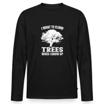 Bûcheron tronçonneuse arboriste - T-shirt manches longues Premium bio Homme - noir - Devant - Nico (187cm)