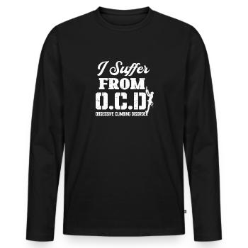 Bûcheron tronçonneuse arboriste - T-shirt manches longues Premium bio Homme - noir - Devant - Nico (187cm)