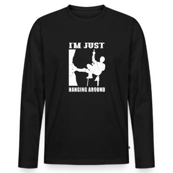 Bûcheron tronçonneuse arboriste - T-shirt manches longues Premium bio Homme - noir - Devant - Nico (187cm)