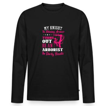 Holzfäller Kettensäge Arborist - Männer Premium Bio Langarmshirt - Schwarz - Vorne - Nico (187cm)