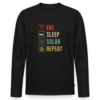 Solar Panel Solar Energy Solar Power - Men's Premium Organic Long Sleeve Shirt - black - Front - Nico (187cm)