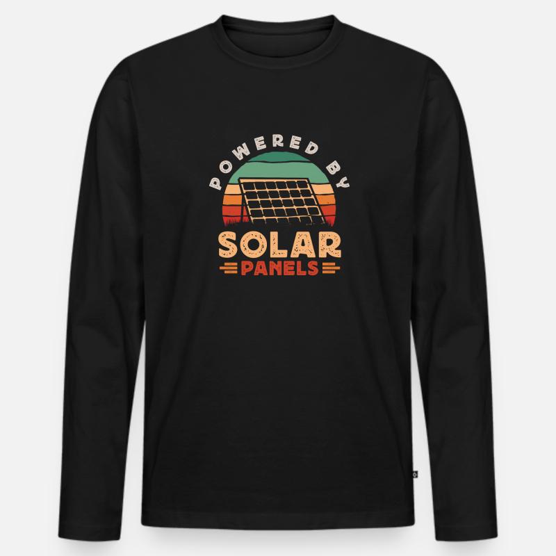 Solarmodul Solarenergie Solarstrom - Männer Premium Bio Langarmshirt - Schwarz