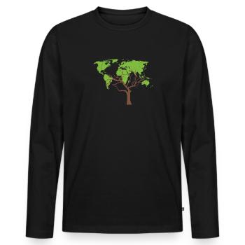 Holzfäller Kettensäge Arborist - Männer Premium Bio Langarmshirt - Schwarz - Vorne - Nico (187cm)