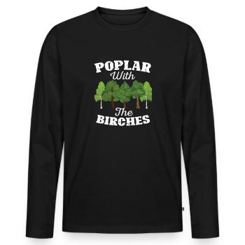 Bûcheron tronçonneuse arboriste - T-shirt manches longues Premium bio Homme - noir - Devant - Nico (187cm)