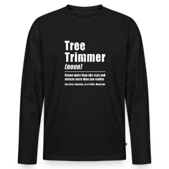 Bûcheron tronçonneuse arboriste - T-shirt manches longues Premium bio Homme - noir - Devant - Nico (187cm)