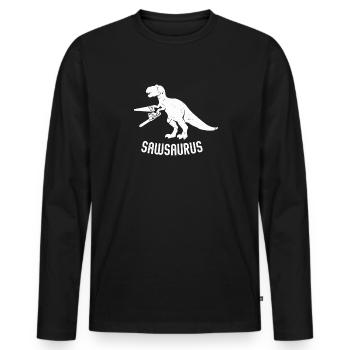 Bûcheron tronçonneuse arboriste - T-shirt manches longues Premium bio Homme - noir - Devant - Nico (187cm)