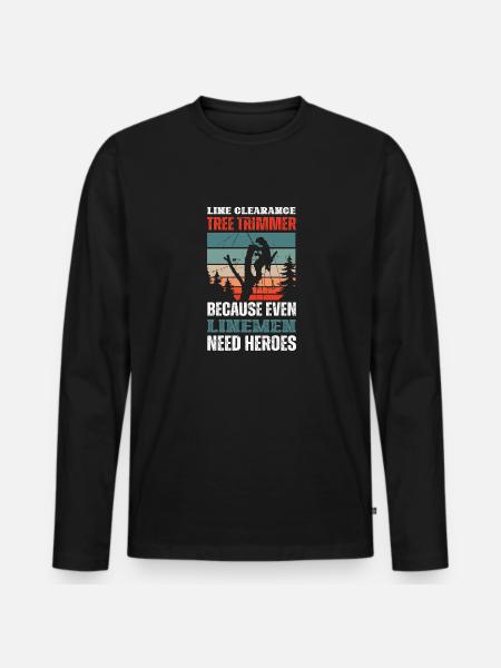 Lumberjack Chainsaw Arborist - Men's Premium Organic Long Sleeve Shirt - black