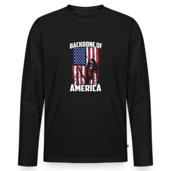 Holzfäller Kettensäge Arborist - Männer Premium Bio Langarmshirt - Schwarz - Vorne - Nico (187cm)