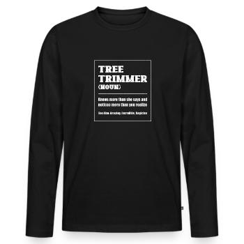 Bûcheron tronçonneuse arboriste - T-shirt manches longues Premium bio Homme - noir - Devant - Nico (187cm)