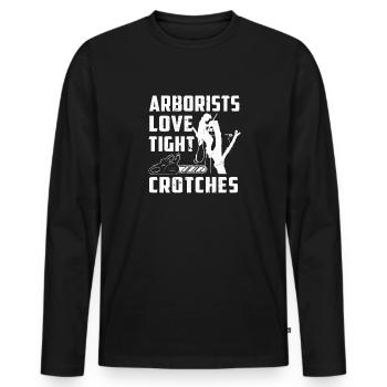 Bûcheron tronçonneuse arboriste - T-shirt manches longues Premium bio Homme - noir - Devant - Nico (187cm)