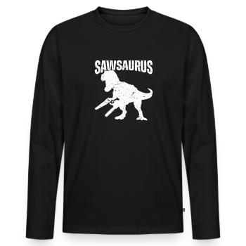 Bûcheron tronçonneuse arboriste - T-shirt manches longues Premium bio Homme - noir - Devant - Nico (187cm)