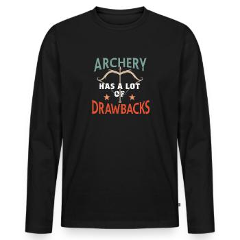 Arc de tir à l’arc - T-shirt manches longues Premium bio Homme - noir - Devant - Nico (187cm)