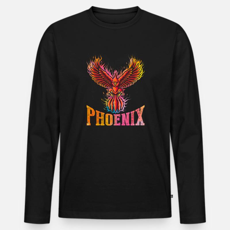 Phönix - Männer Premium Bio Langarmshirt - Schwarz