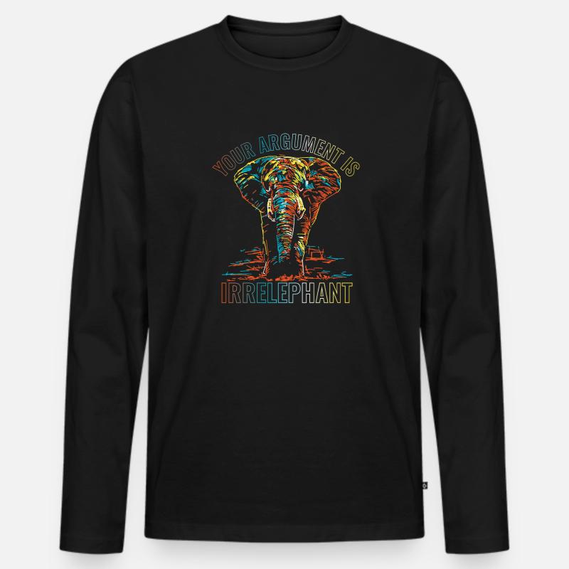 Dein Argument ist irrelephant - Männer Premium Bio Langarmshirt - Schwarz