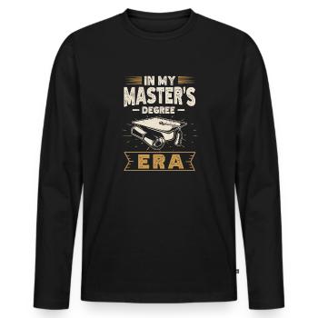 Master's Degree Studium Master Abschluss - Männer Premium Bio Langarmshirt - Schwarz - Vorne - Nico (187cm)