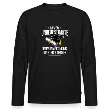 Master's Degree Studium Master Abschluss - Männer Premium Bio Langarmshirt - Schwarz - Vorne - Nico (187cm)