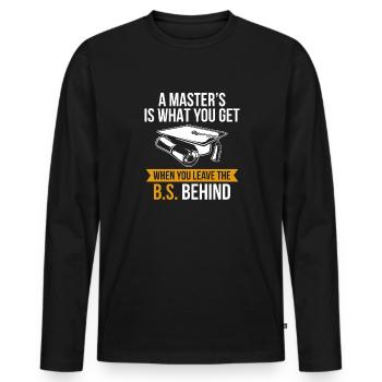 Master's Degree Studium Master Abschluss - Männer Premium Bio Langarmshirt - Schwarz - Vorne - Nico (187cm)