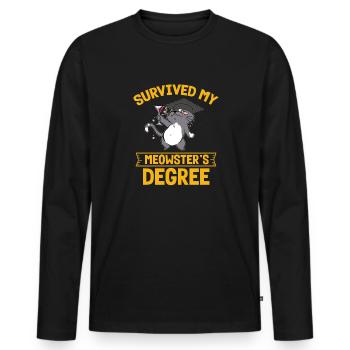 Master's Degree Studium Master Abschluss - Männer Premium Bio Langarmshirt - Schwarz - Vorne - Nico (187cm)