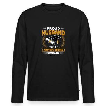Master Etudes Master - T-shirt manches longues Premium bio Homme - noir - Devant - Nico (187cm)