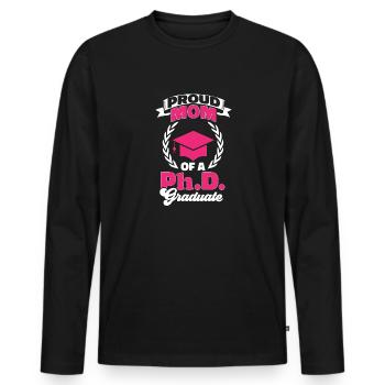PhD Graduate Doktorgrad Ph.D. Promotion - Männer Premium Bio Langarmshirt - Schwarz - Vorne - Nico (187cm)