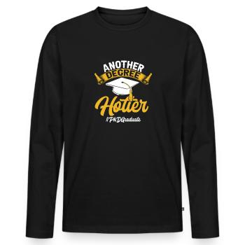 PhD Graduate Doktorgrad Ph.D. Promotion - Männer Premium Bio Langarmshirt - Schwarz - Vorne - Nico (187cm)