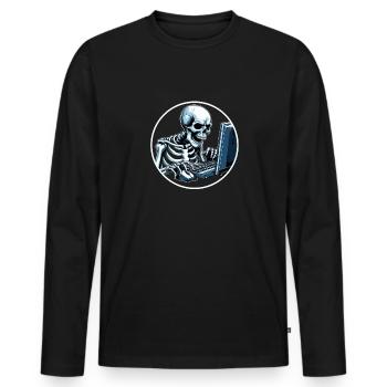 PC gamer freak shirt designs- gamers - Men's Premium Organic Long Sleeve Shirt - black - Front - Nico (187cm)