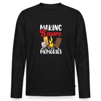 S'more Lagerfeuer Marshmallow Camping - Männer Premium Bio Langarmshirt - Schwarz - Vorne - Nico (187cm)