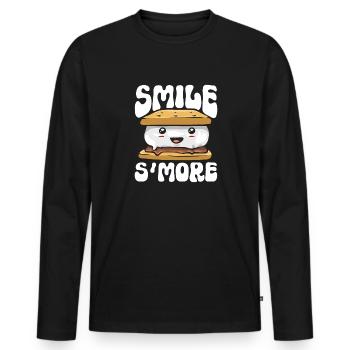 S'more Lagerfeuer Marshmallow Camping - Männer Premium Bio Langarmshirt - Schwarz - Vorne - Nico (187cm)