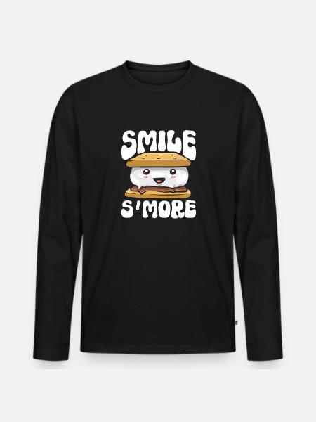 S'more Campfire Marshmallow Camping - Men's Premium Organic Long Sleeve Shirt - black