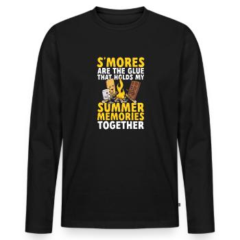 S'more Lagerfeuer Marshmallow Camping - Männer Premium Bio Langarmshirt - Schwarz - Vorne - Nico (187cm)