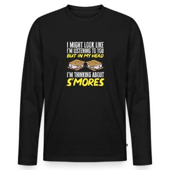 S'more Lagerfeuer Marshmallow Camping - Männer Premium Bio Langarmshirt - Schwarz - Vorne - Nico (187cm)