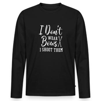 Arc de tir à l’arc - T-shirt manches longues Premium bio Homme - noir - Devant - Nico (187cm)