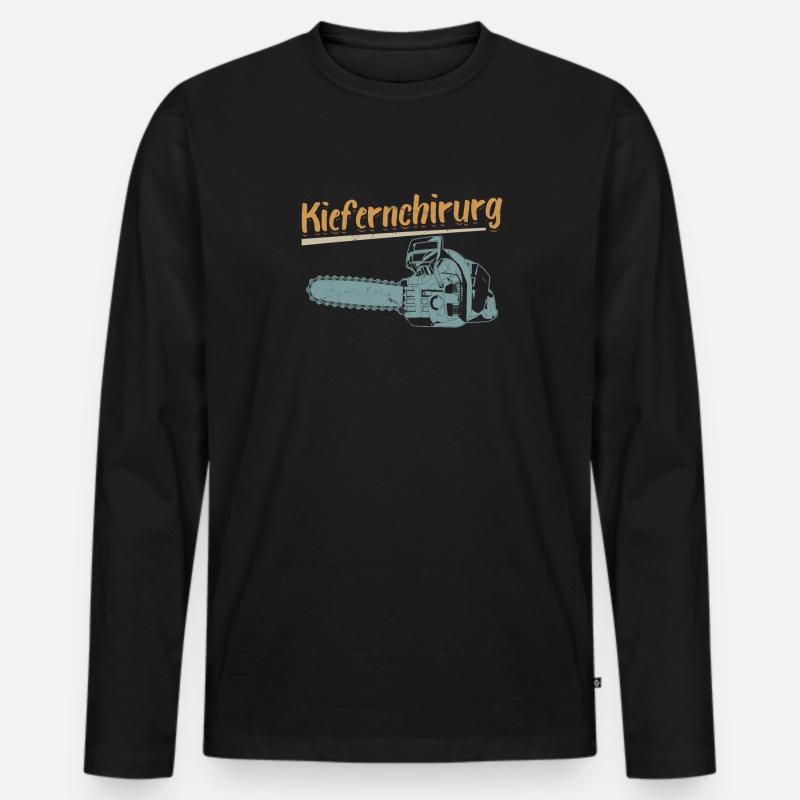 Kiefernchirurg - Männer Premium Bio Langarmshirt - Schwarz