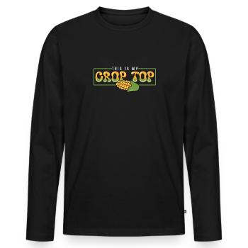 This Is My Crop Top Corn Farmer Crop Duster - Men's Premium Organic Long Sleeve Shirt - black - Front - Nico (187cm)