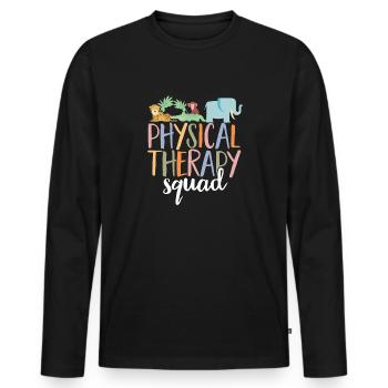 Physiotherapie Kinderphysiotherapeutin - Männer Premium Bio Langarmshirt - Schwarz - Vorne - Nico (187cm)
