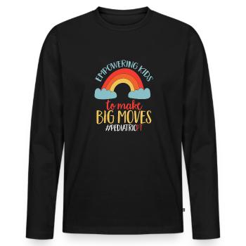 Physiotherapie Kinderphysiotherapeutin - Männer Premium Bio Langarmshirt - Schwarz - Vorne - Nico (187cm)