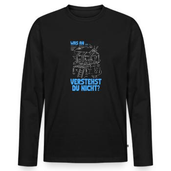 Was an.. verstehst du nicht? Humorvolle Weisheiten - Männer Premium Bio Langarmshirt - Schwarz - Vorne - Nico (187cm)