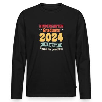 Stolzer Kindergartenabgänger 2024 - Männer Premium Bio Langarmshirt - Schwarz - Vorne - Nico (187cm)