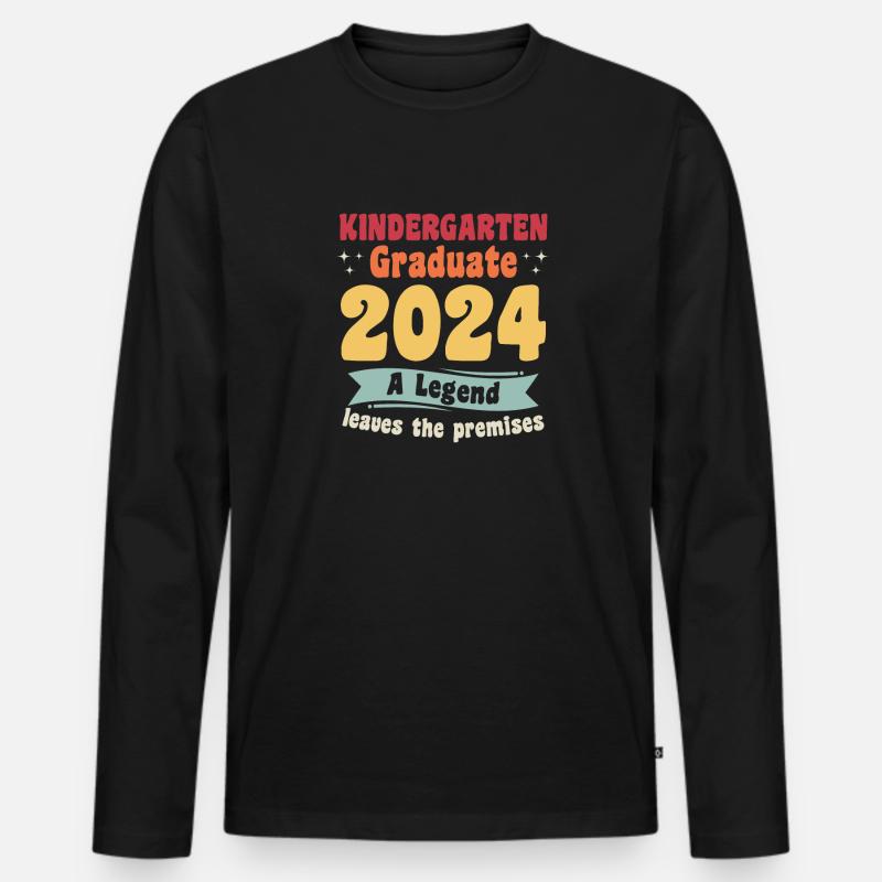Stolzer Kindergartenabgänger 2024 - Männer Premium Bio Langarmshirt - Schwarz