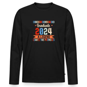 Stolzer Kindergartenabgänger 2024 - Männer Premium Bio Langarmshirt - Schwarz - Vorne - Nico (187cm)